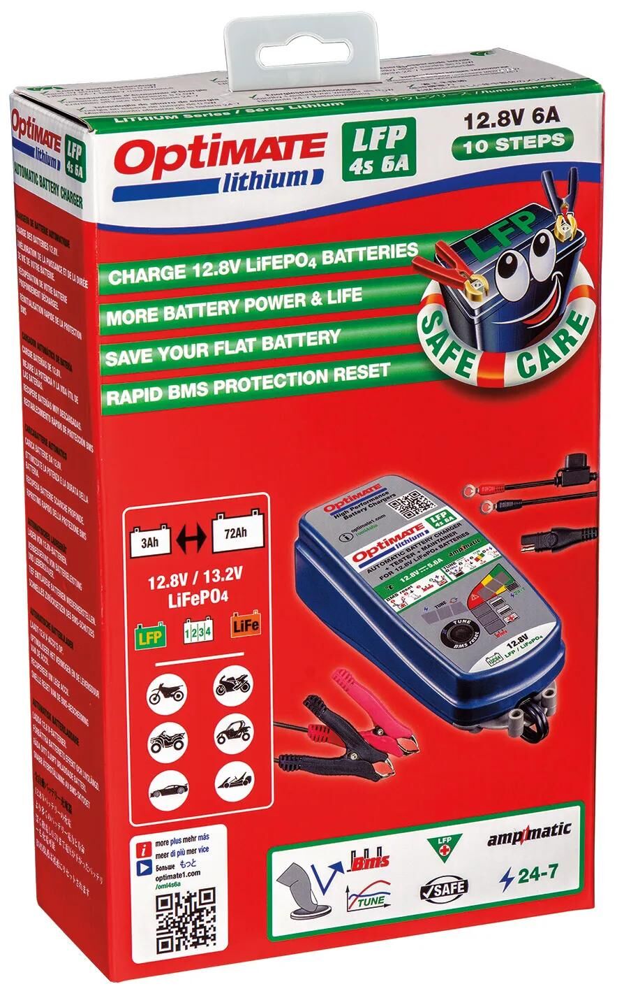 Tecmate batterioplader optimate lithium 4s 6a optimate 4s oplader lithium 6a