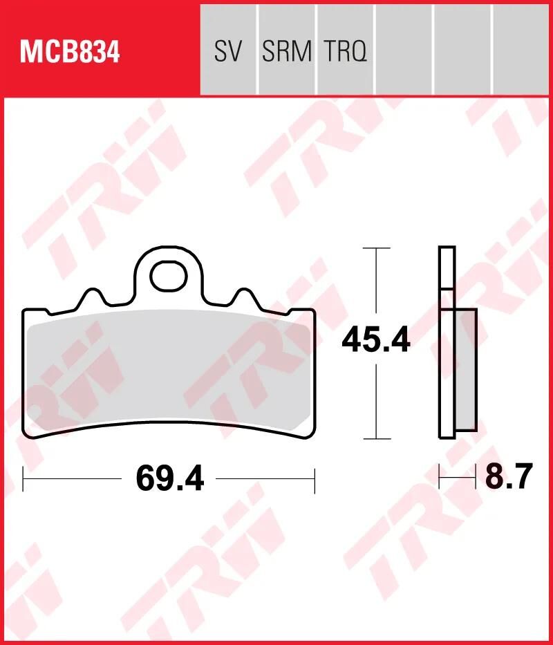 TRW bremseklodser mcb 834 bremseklodser sinter mcb 834 sv