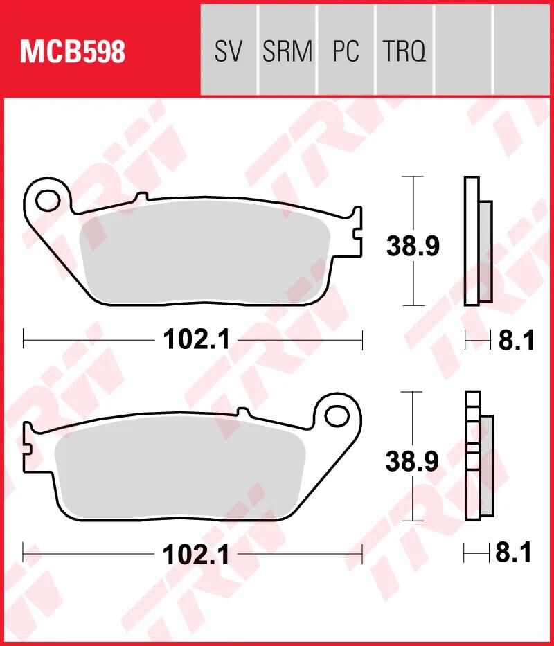 TRW bremseklodser mcb 598 bremseklodser sinter mcb 598 sv