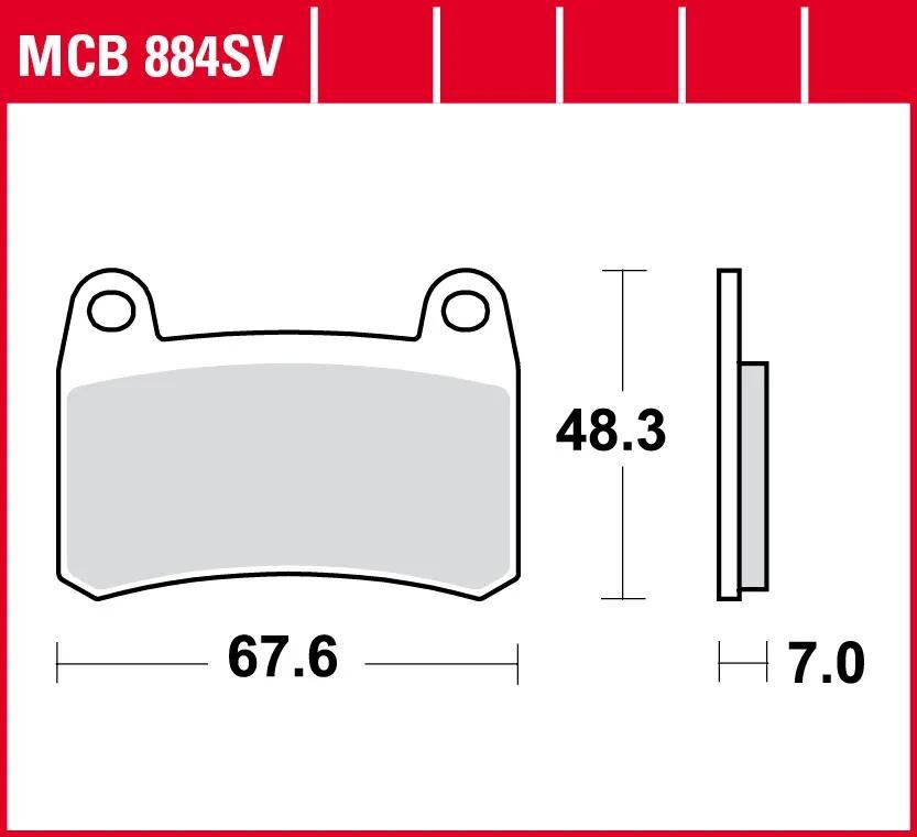 TRW bremseklodser mcb 884 bremseklodser sinter mcb 884sv