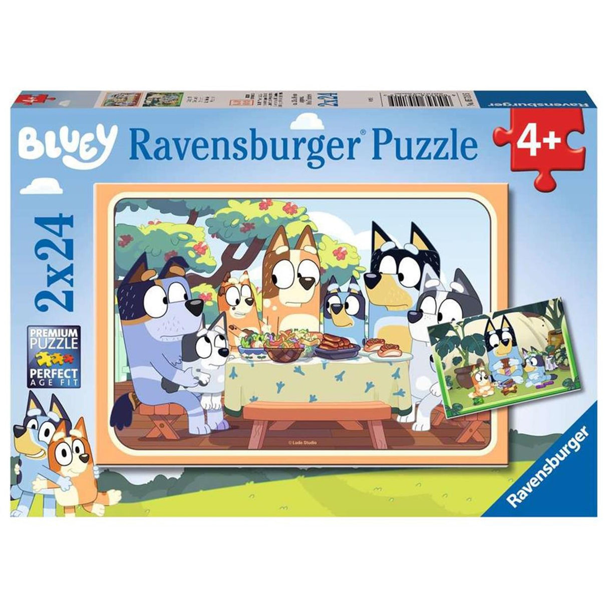 Ravensburger puslespil blåt 2x24 brikker