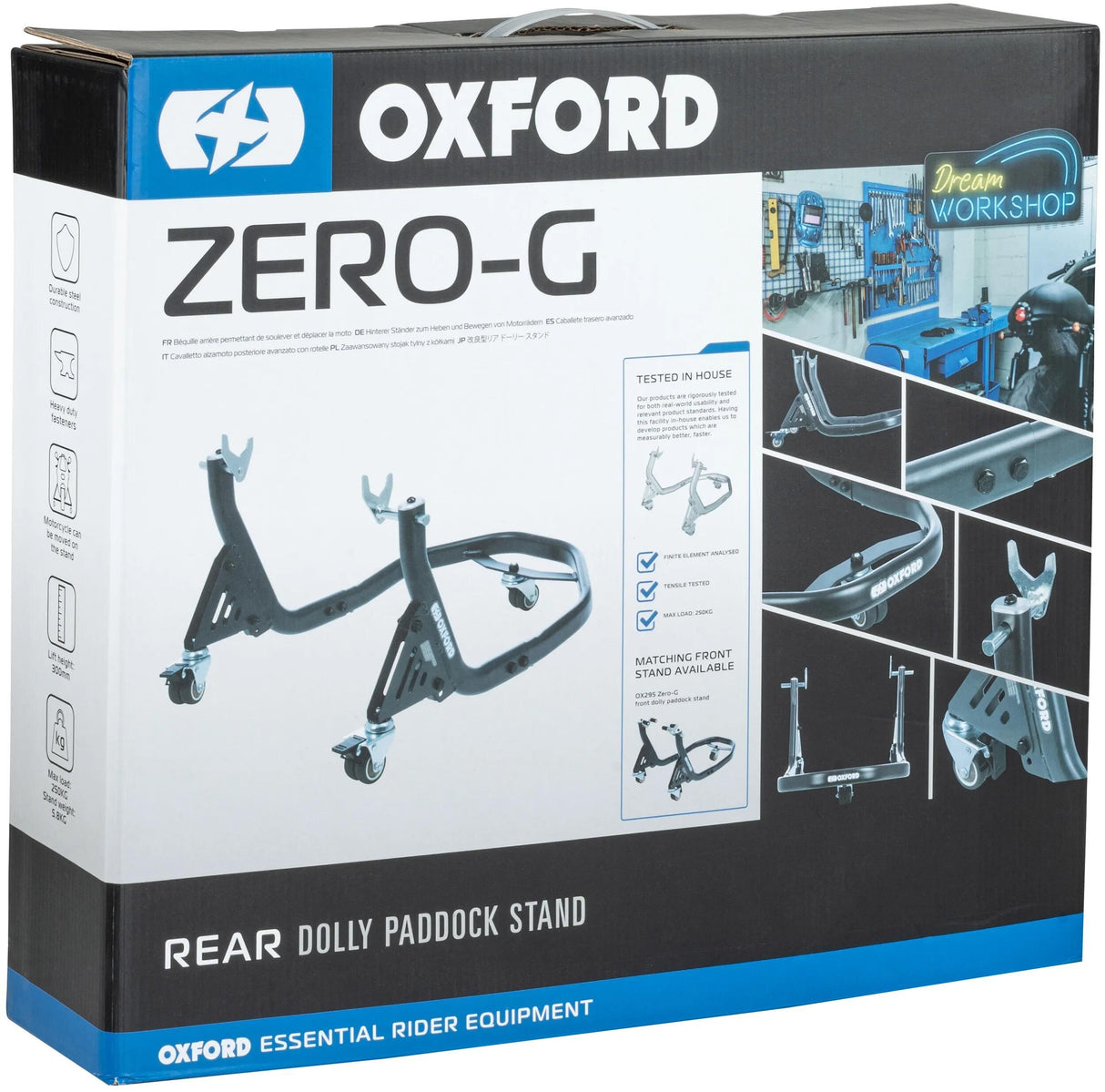 Oxford monteringsstativ zero-g-dolly montagetest. zer bagside sort
