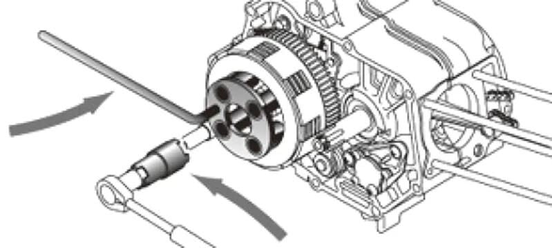 Bikeservice cupplungshalteschlüssel holding force kobling bst 4pin
