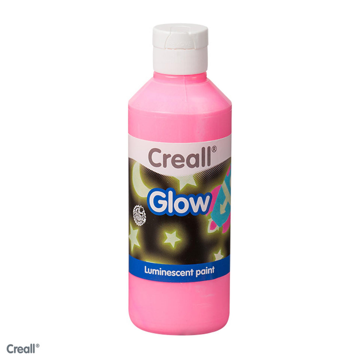 Creall glød i mørket maling pink 250ml