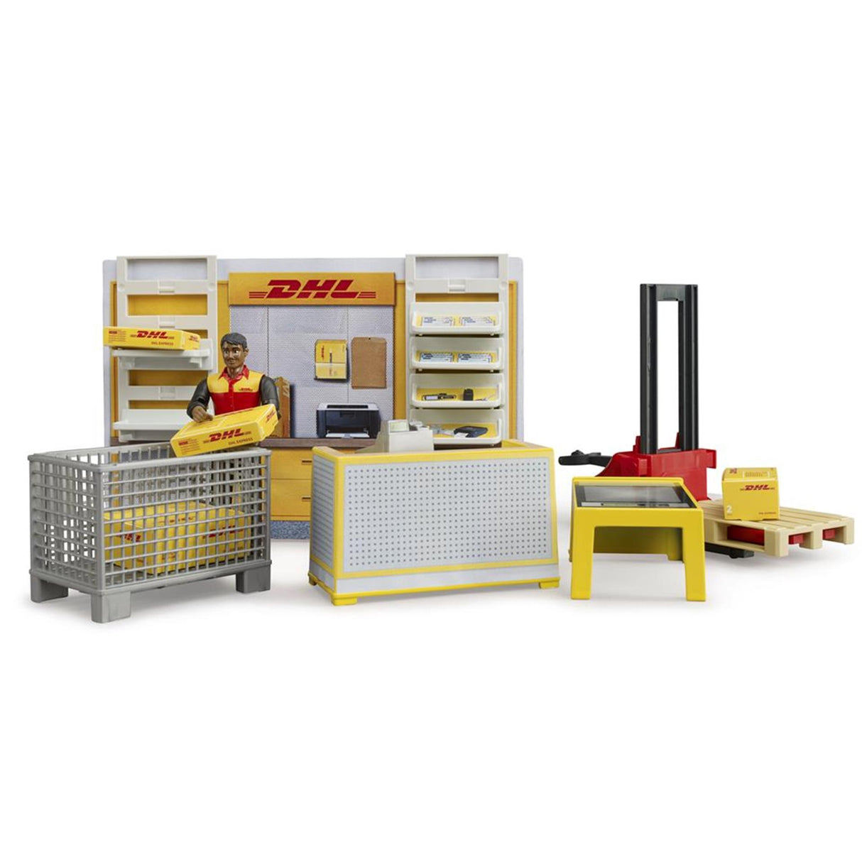Bruder DHL pakkeservice med Pallet Truck + Figur