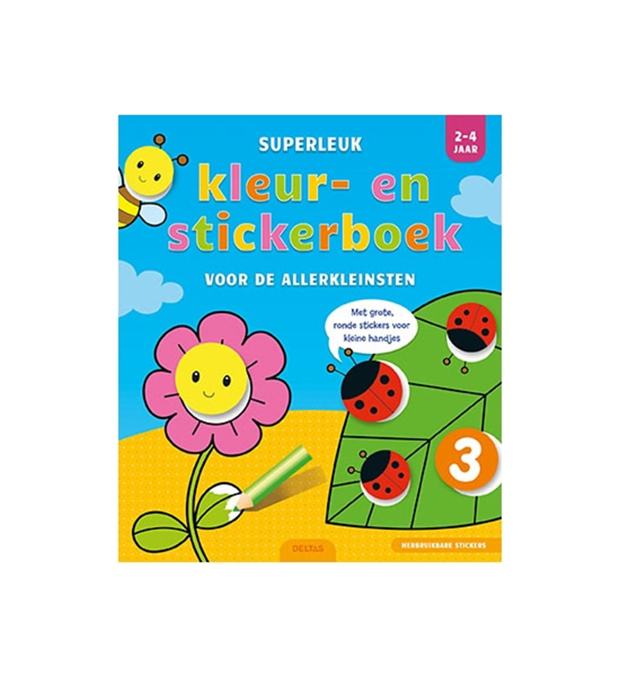Deltas super sjove male- og klistermærkebog (2-4 år)