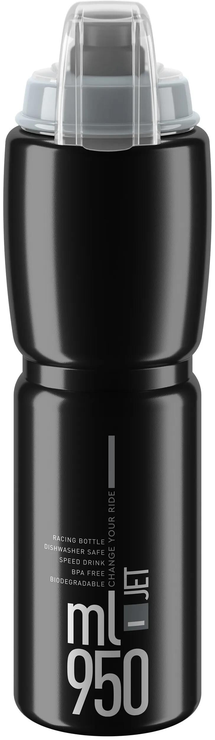 Elite vandflaske jet plus flaske jet plus 950ml sort grå med låg