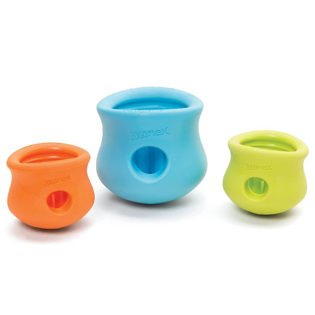 West paw toppl zogoflex - stærkt hundelegetøj - slowfeeder - grøn - lille - 8 cm