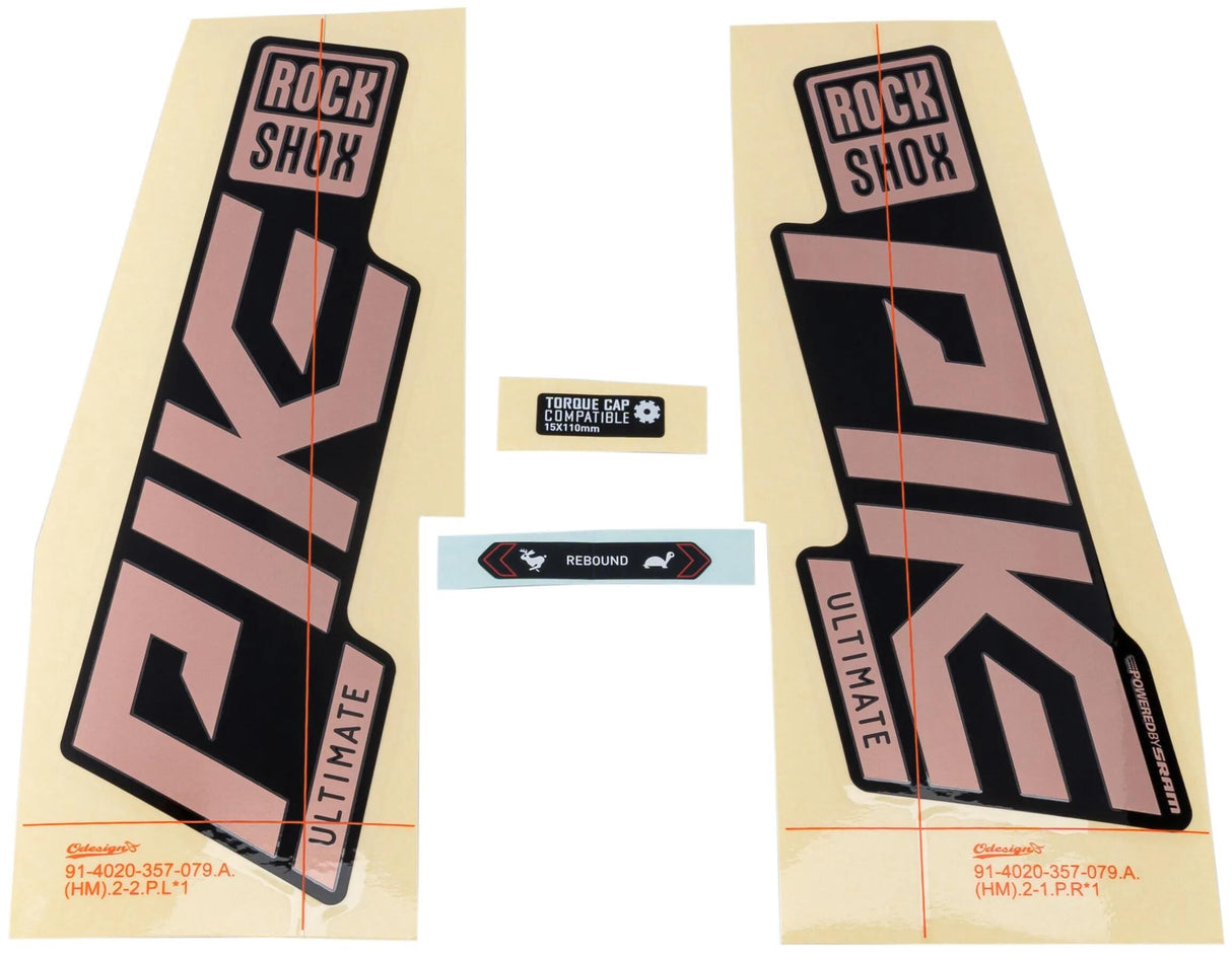 Rockshox dekor sæt signatur serie decal sæt rs pike ult. mat kobber