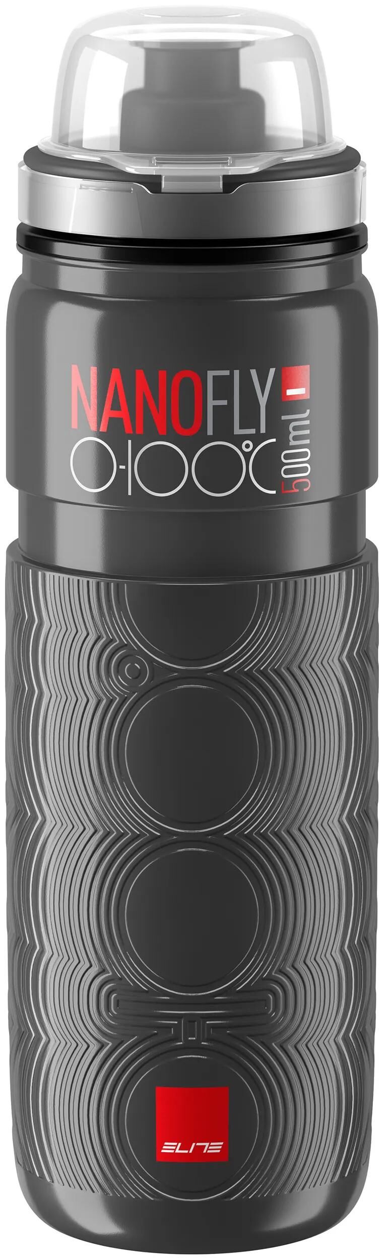 Elite vandflaske nano flue flaske nano flue 500ml mørkegrå
