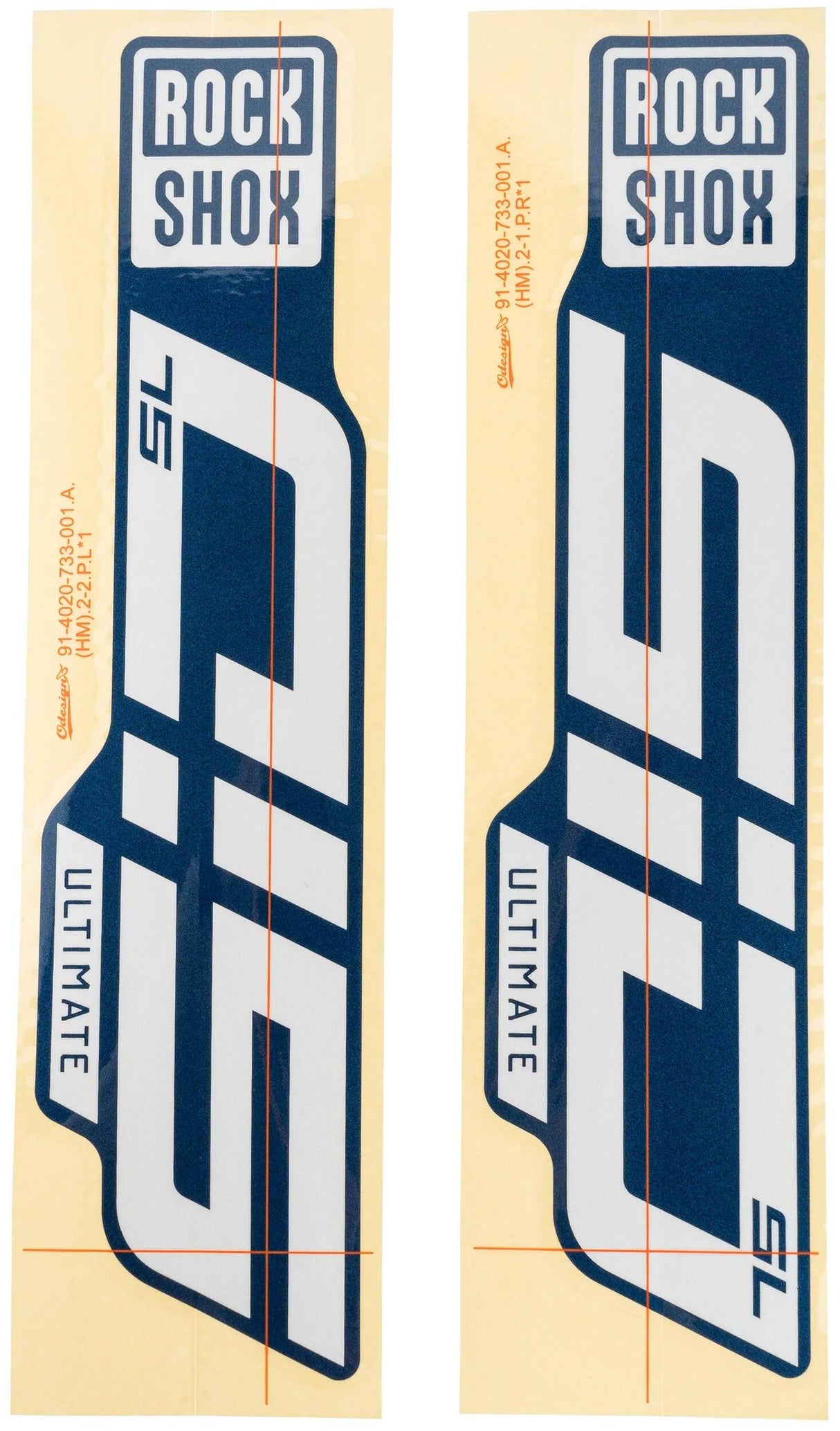 Rockshox dekor sæt mærkat sæt rs blank hvid til blå skydere