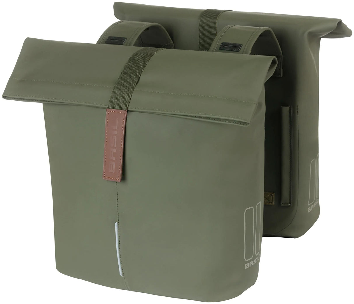 Basil Tas City Double Vegan Leather | Moss grøn