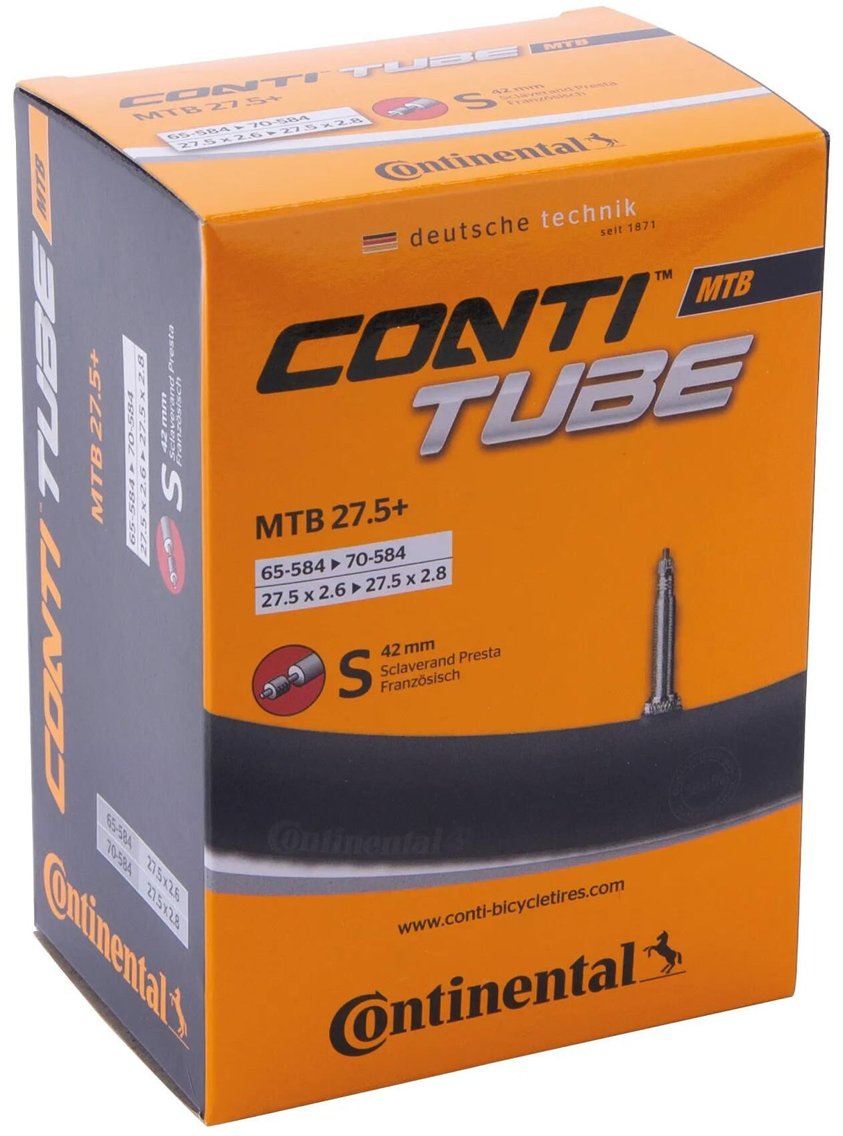 Continental inderrør mtb 27.5+ - autoventil - galuskový
