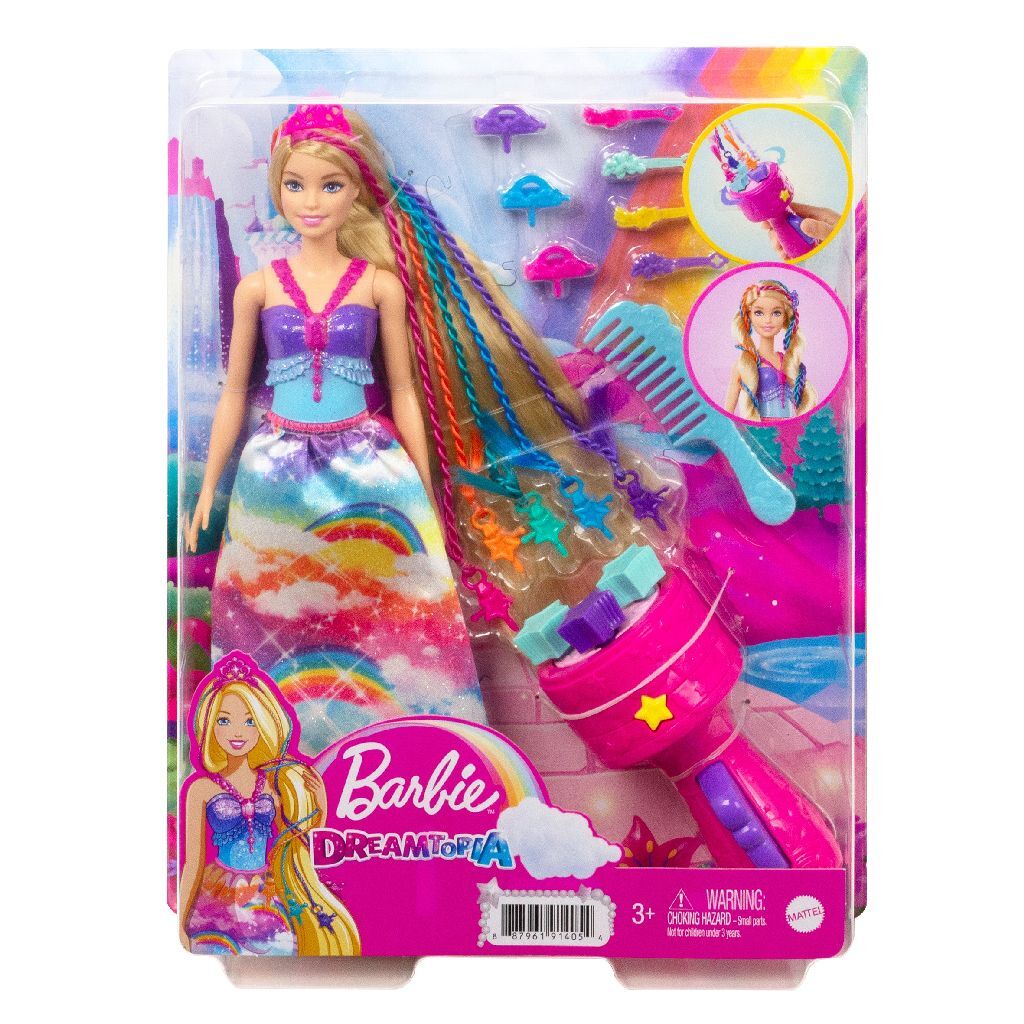 Barbie dreamtopia hårplejedukke + tilbehør