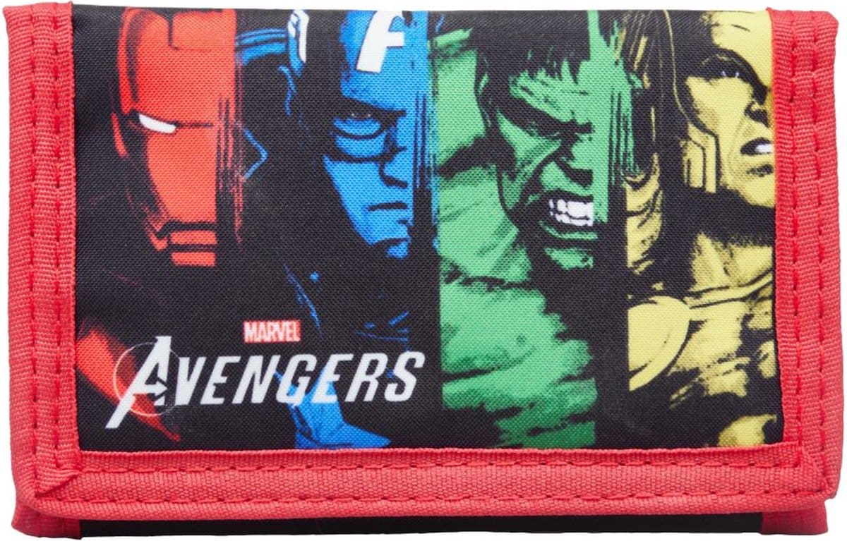 Jim jam avenger rød pung med lynlås og velcro