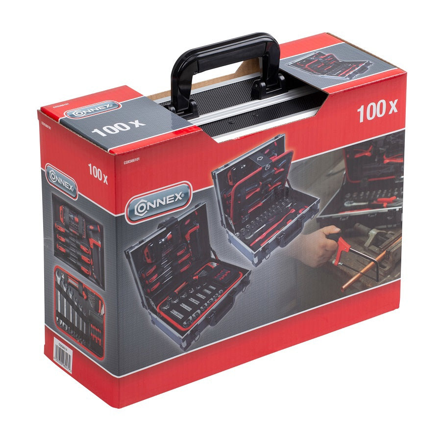 Connex produkter værktøjskasse 100-delt aluminiumskasse