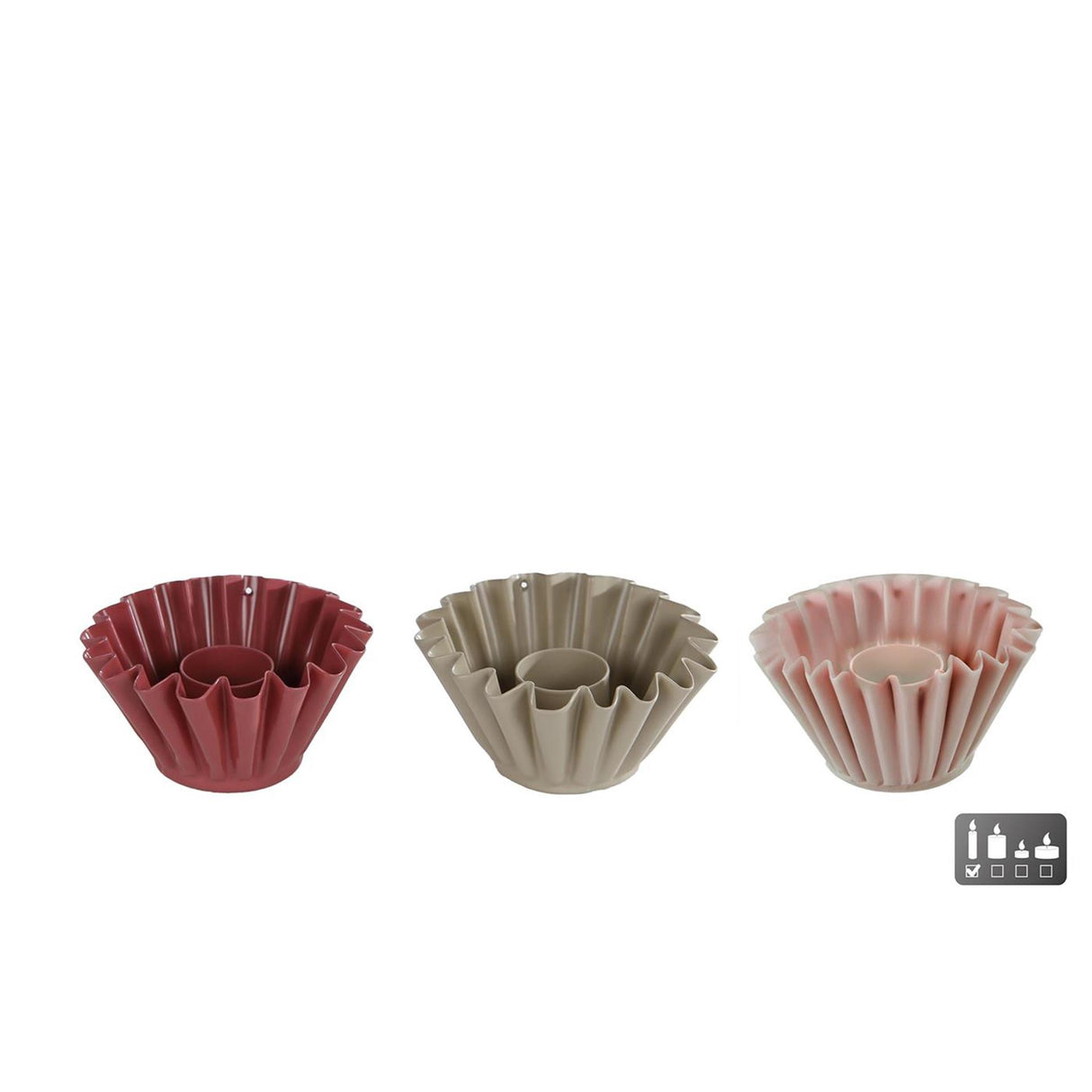 Cosydecor lysestage cupcake s creme pink metal