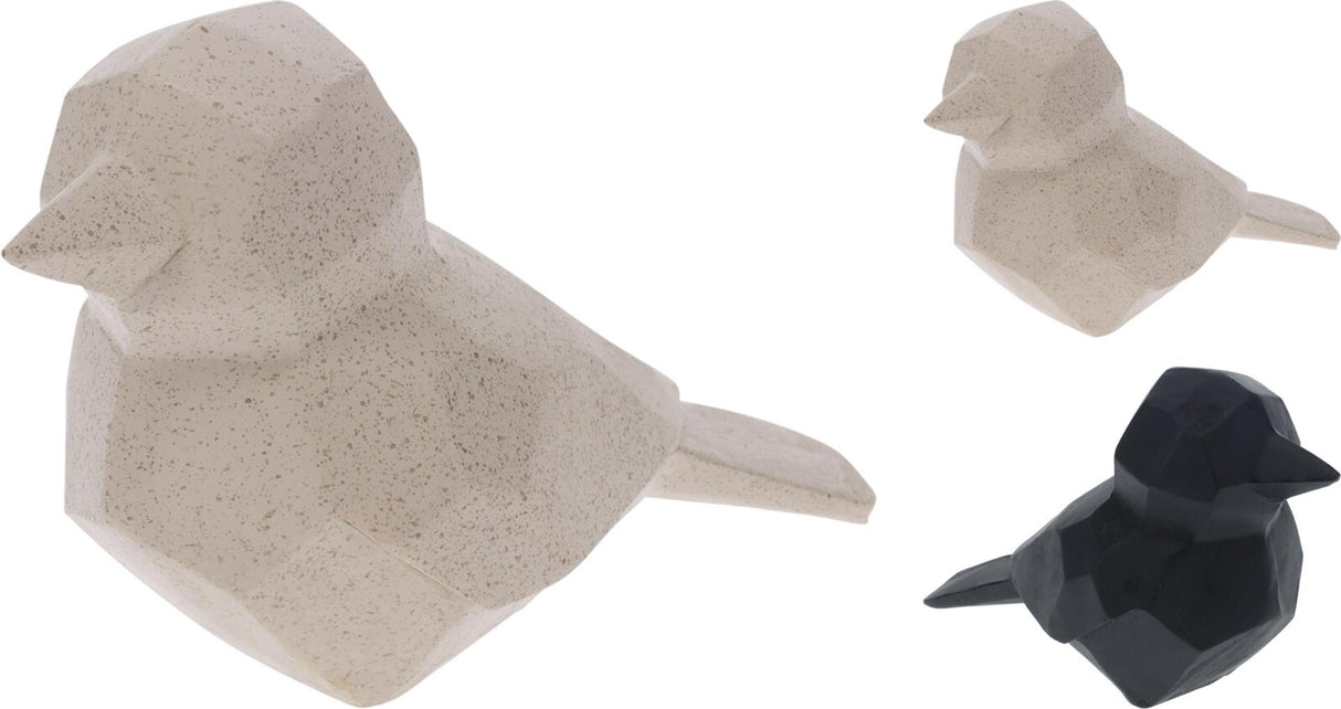 Home styling fugl polystone geometrisk 19x9x12cm