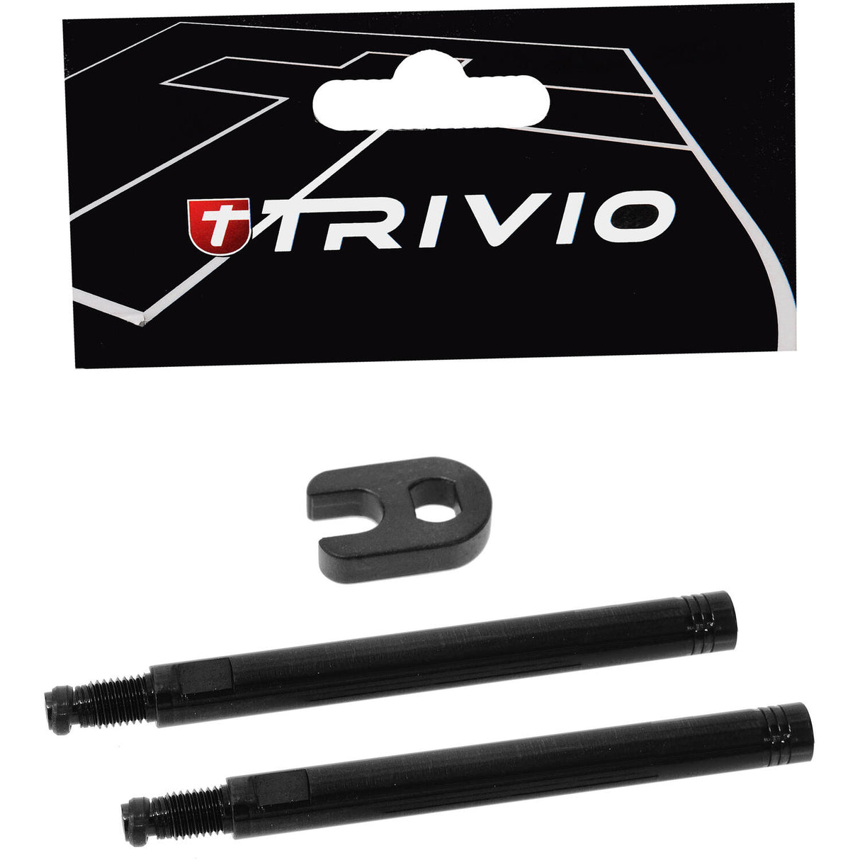 Trivio - ventilforlænger sæt sort 70mm inklusive værktøj