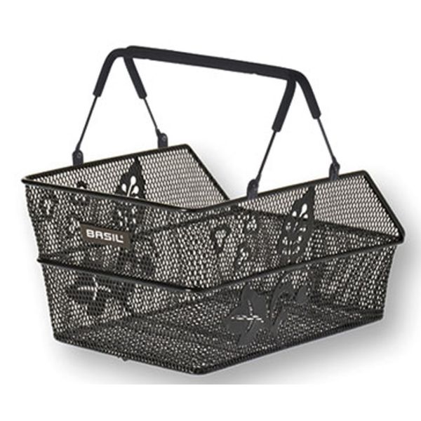 Basil Cento S Flower Multi - Bicycle Basket - På bagsiden - lille - sort