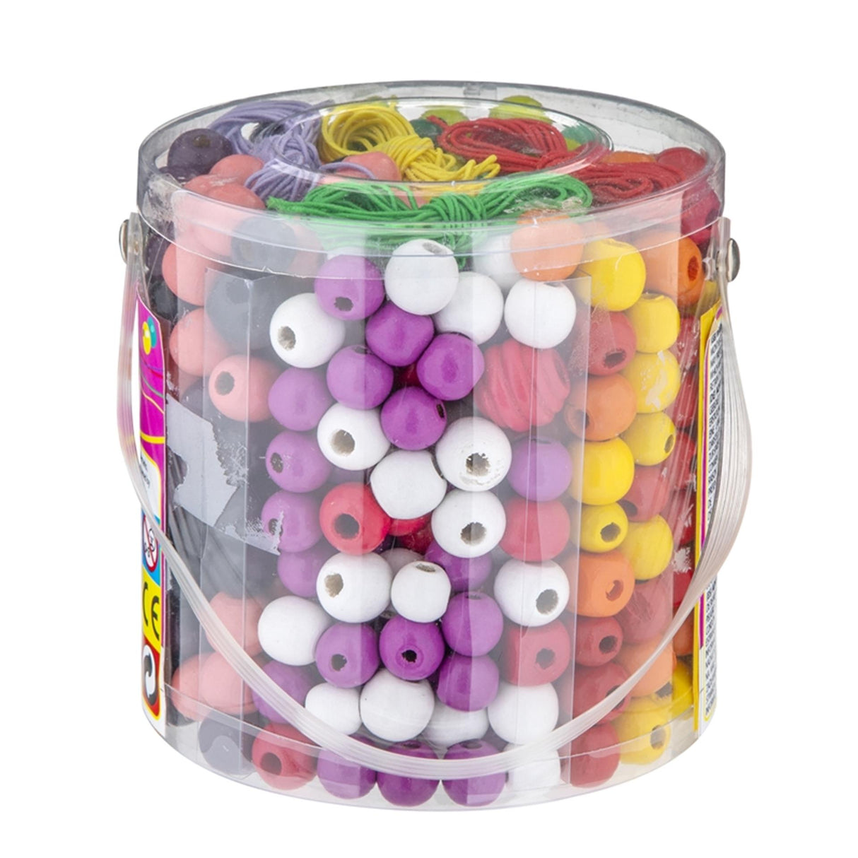 Spand med træperler, 250gr.