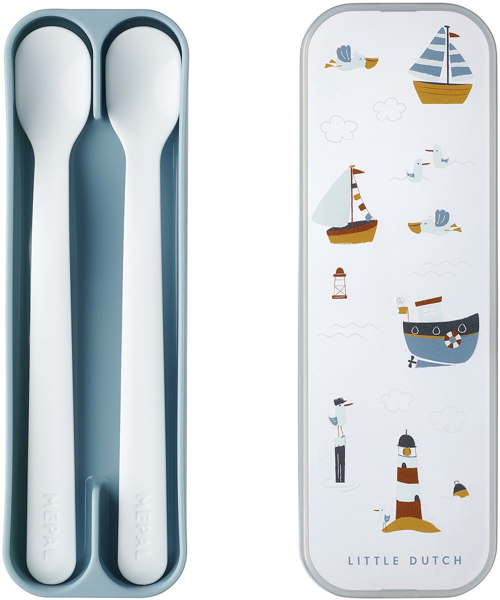 Mepal mio babylepel little dutch - set van 2 - lange steel - kinderservies - sailors bay