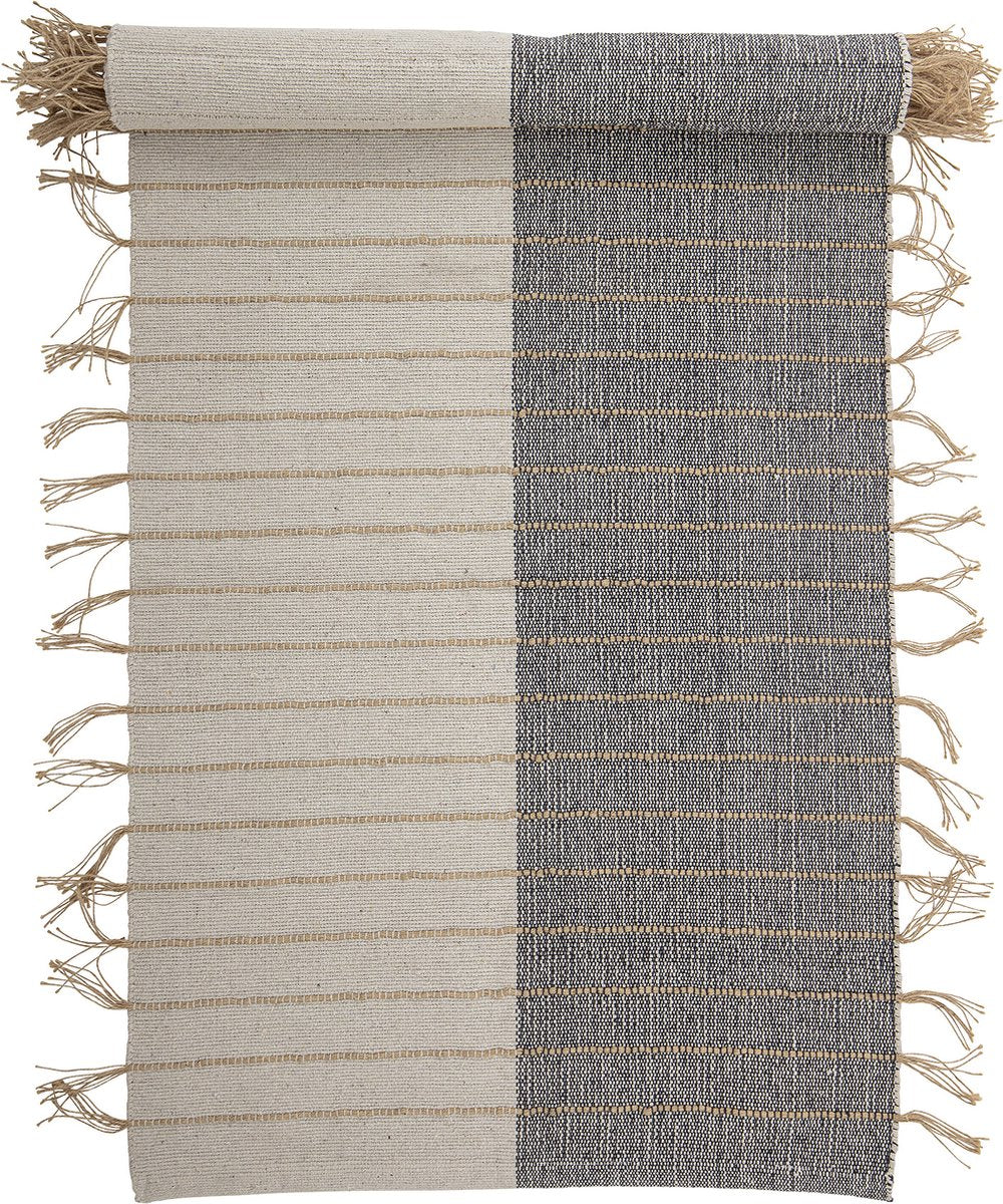 Bloomingville - aciano tæppe - beige - bomuld