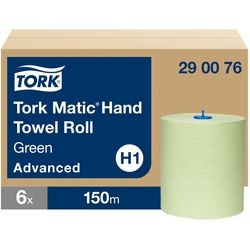 Håndklæderuller Tork Matic avanceret papir 2-lags grøn pakke 6 ruller