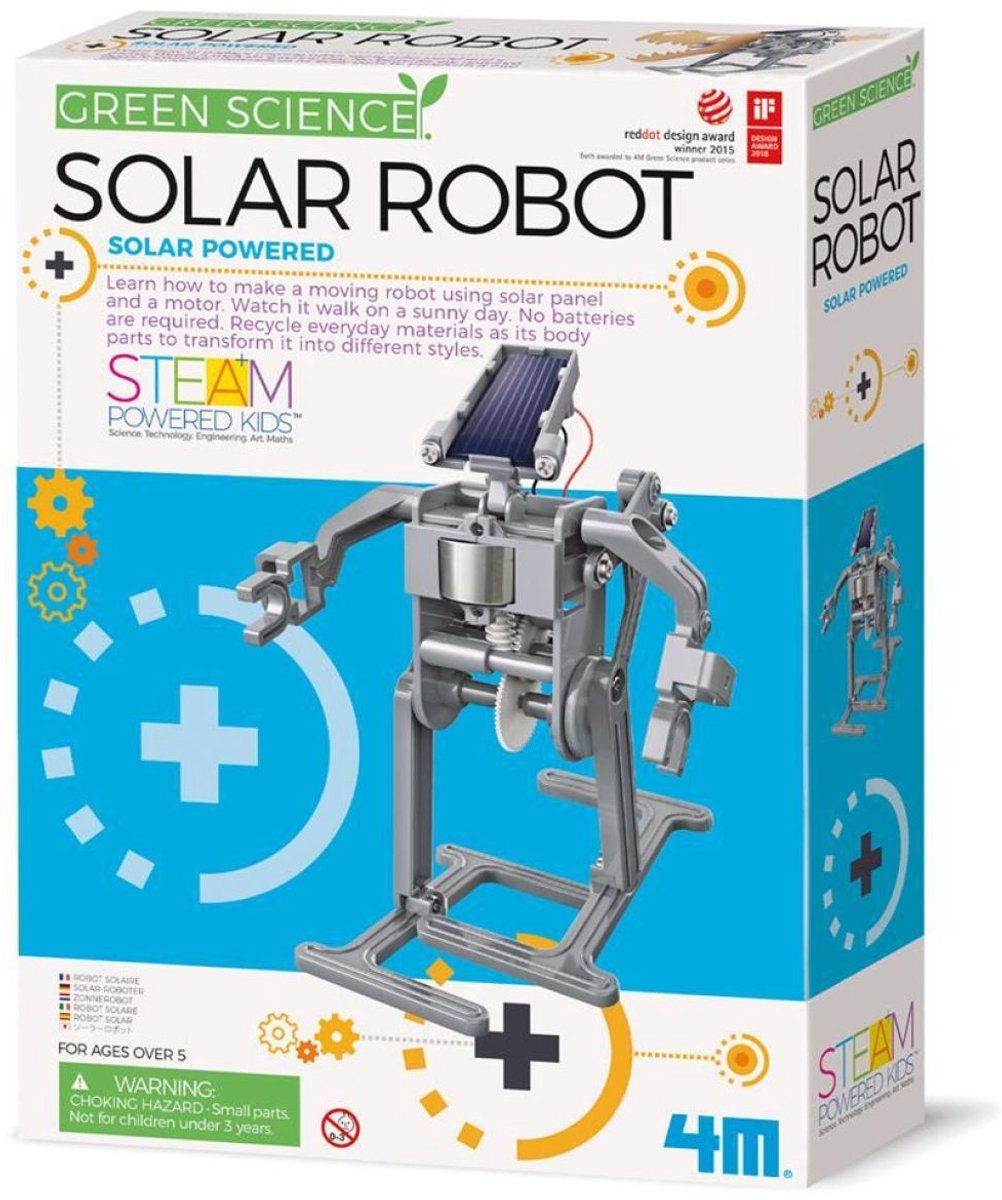 4m videnskab og spil - solcelledrevet robot - byggesæt - kidzlabs - grøn videnskab - 5+