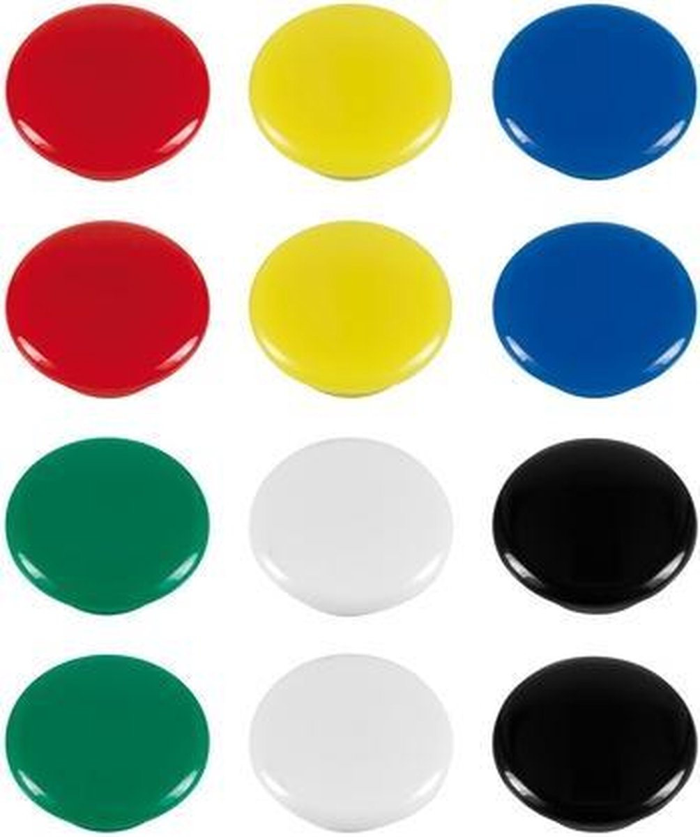 Westcott magneter - størrelse 20x8mm - assorterede farver - 12 stk - ac-e10834