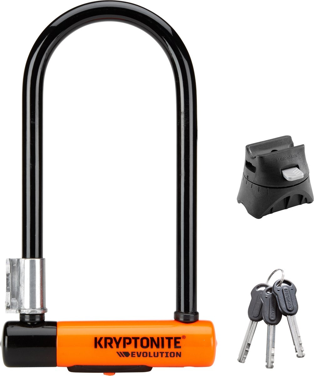Kryptonite evolution U-lås - art-3 lås - stål U-lås elektrisk cykel og scooter - 22,9x10,2 cm - sort