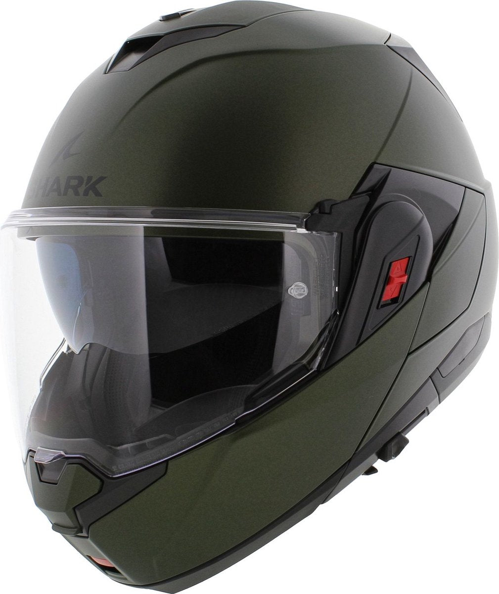 Shark oxo hjelm solid matgrøn xxl - systemhjelm motorcykelhjelm