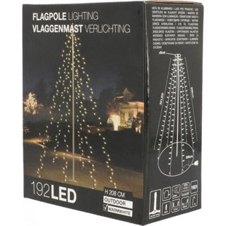 Flagstangsbelysning varm hvid 192 LED'er 190cm