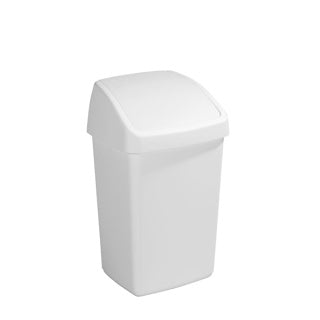 Soltøj - delta affaldsspand med svinglåg 25l hvid - 31 x 28,5 x 54 cm