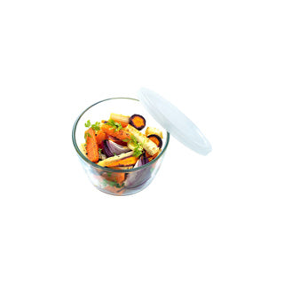 Pyrex koge og fryse rund glas madbeholder med låg 1,1l