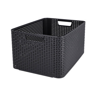 Curver stil kurv l rattan stil antracit (lxbxh 44x32x23cm)
