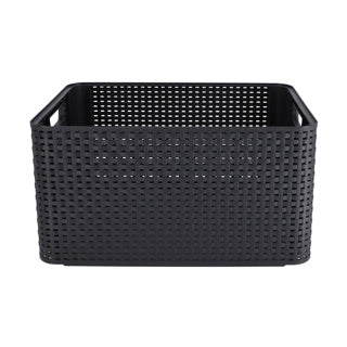 Curver stil kurv l rattan stil antracit (lxbxh 44x32x23cm)