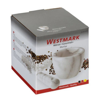 Westmark morter med marmor støder, høj, indvendig diameter: ca. 7,5 cm, gourmet, hvidgrå, 69592260