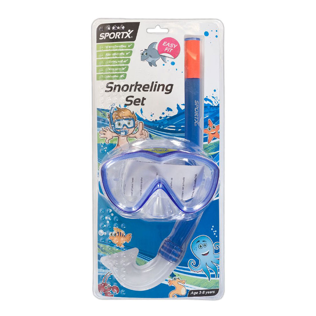 SportX Børns snorkel sæt blå