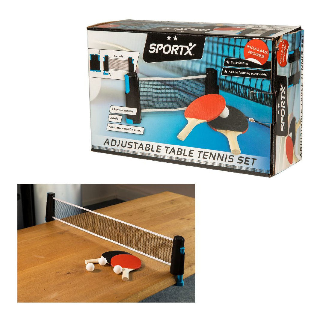 SportX rulle bordtennisnetværk med 2 flagermus