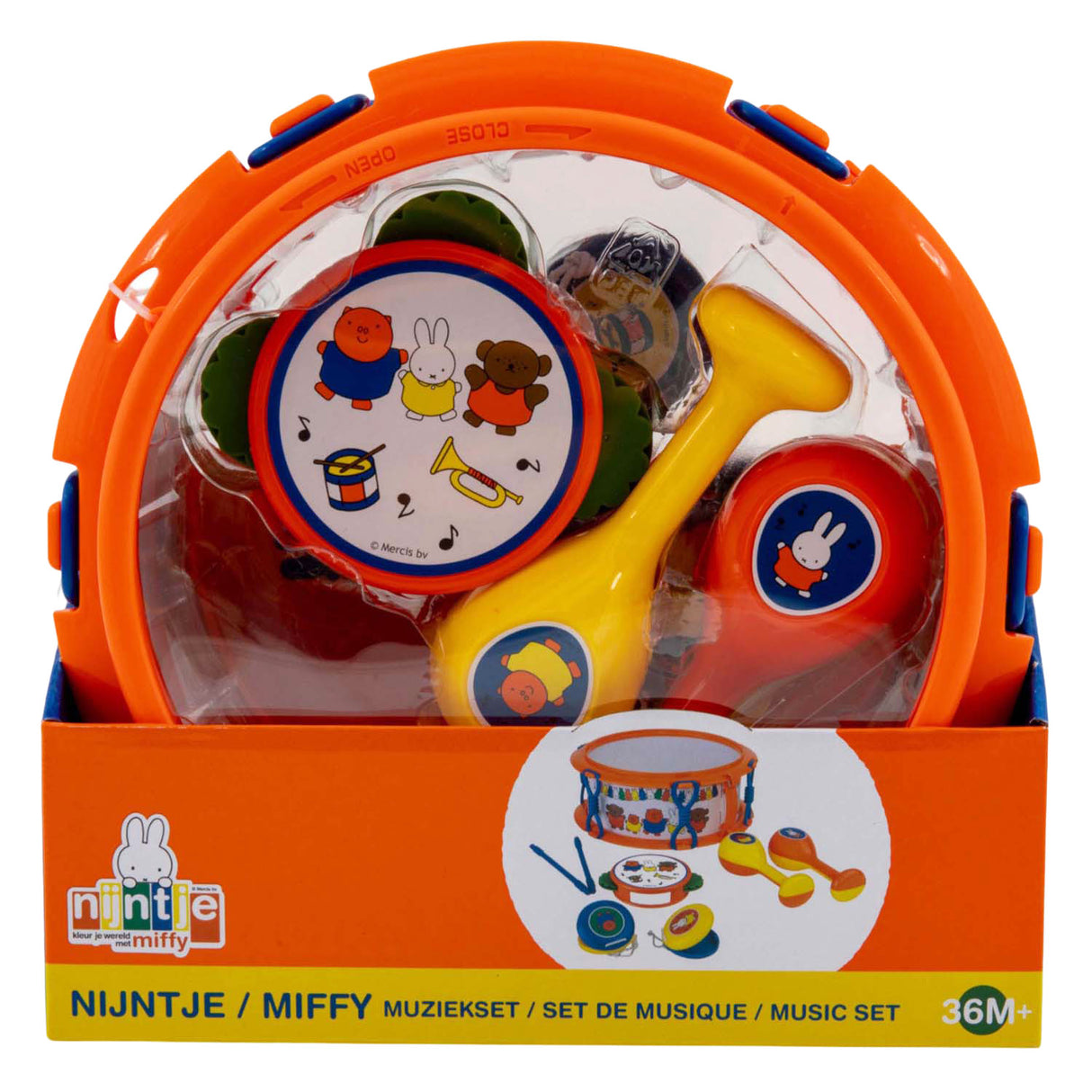 Rubo legetøj Miffy musiksæt - tamburin - tromme - klapper - maracas - legetøjsinstrumenter