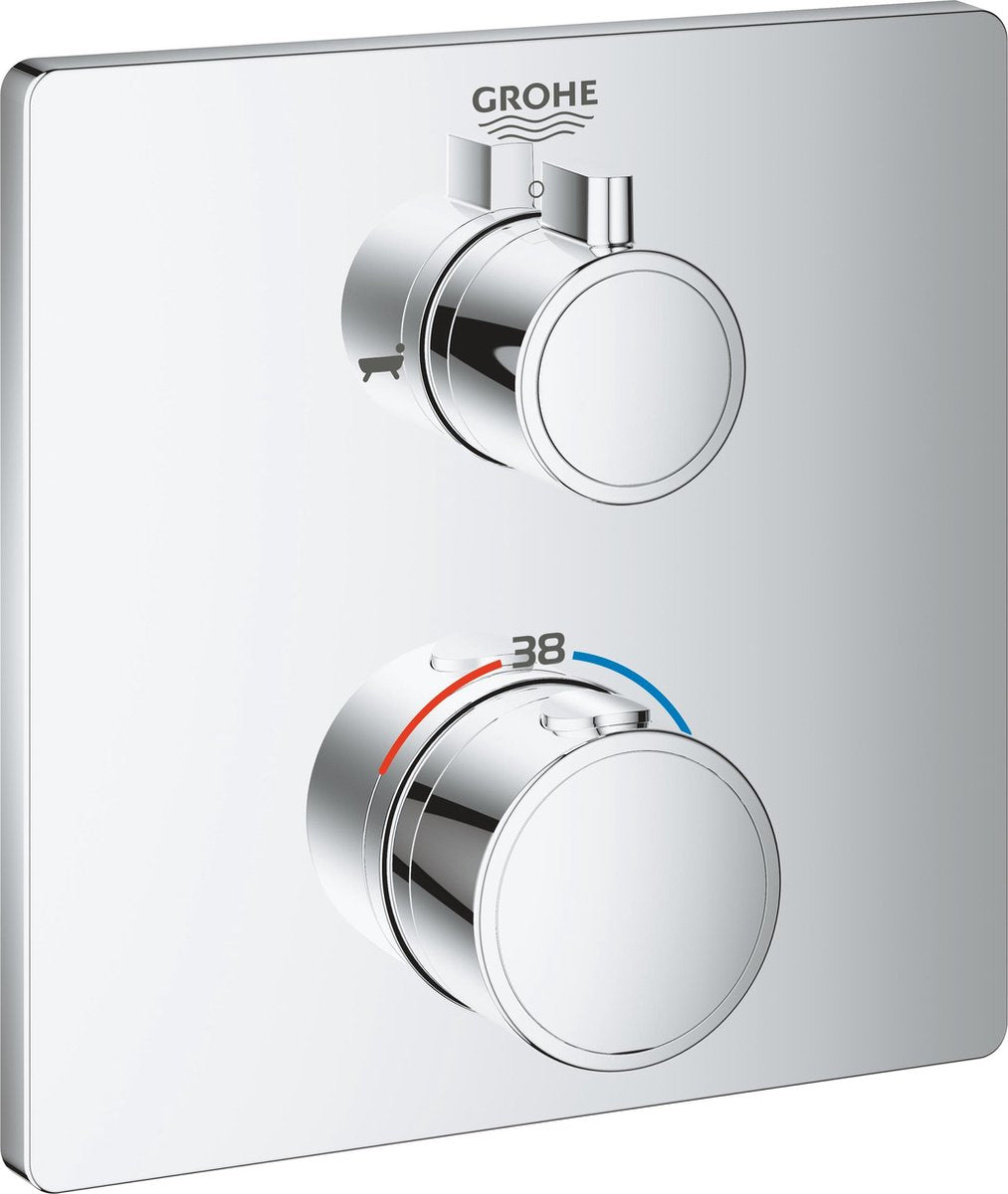 Grohe Grohtherm termostatisk indbygget brusehane - brusebadsomskifter - krom