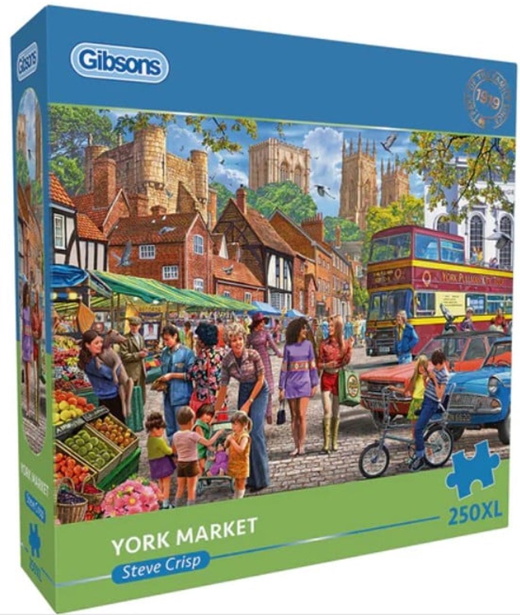 Gibsons puslespil york market - ekstra store brikker - farverigt pap.