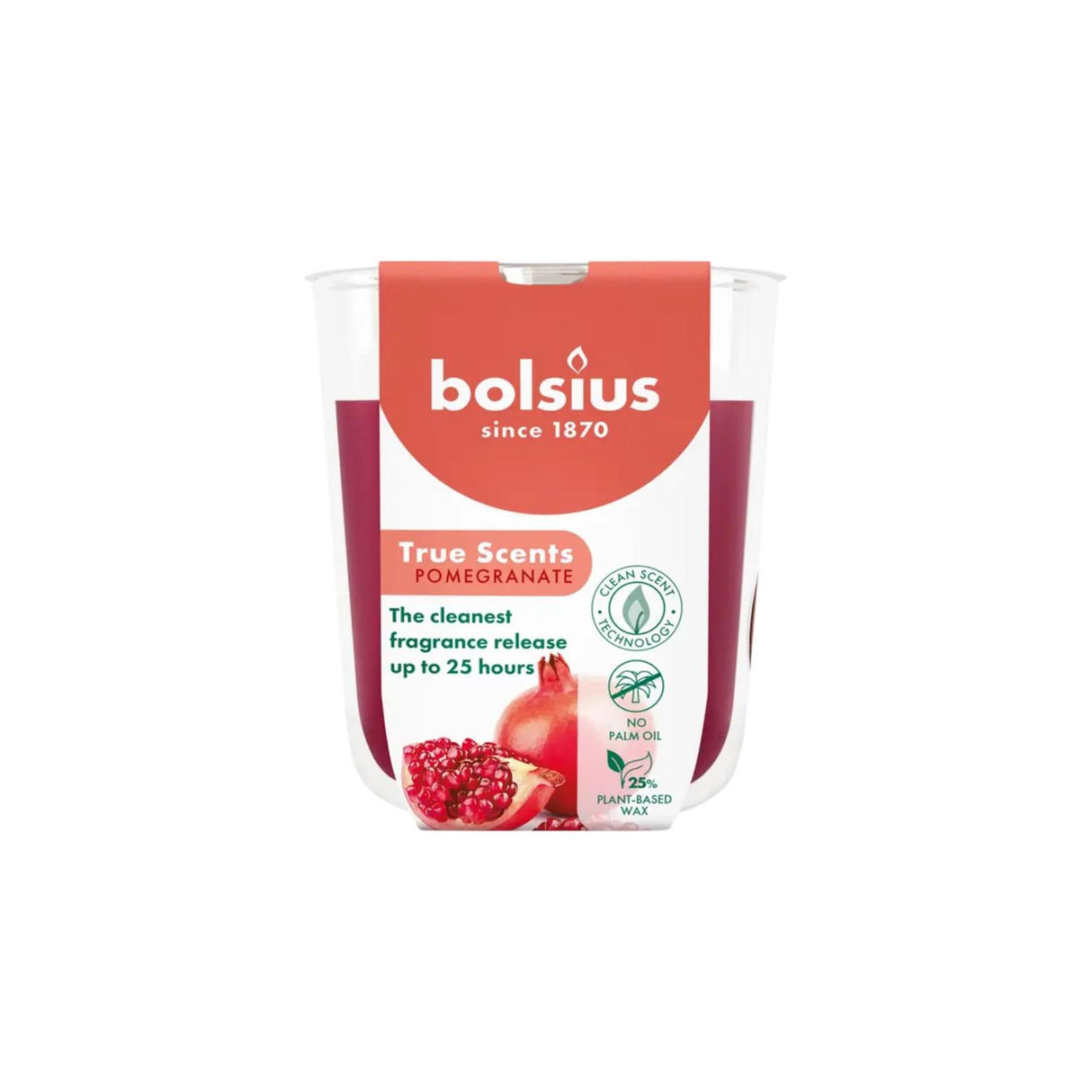 Bolsius duftglas 80 73 ægte duft granatæble