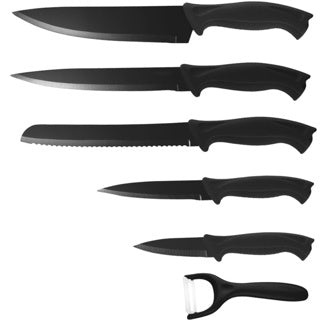 Michelino knivsæt 6-delt sort | 2 stk