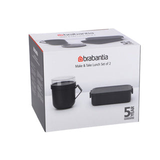 Brabantia make take frokostsæt - 2-delt - plastik - mørkegrå