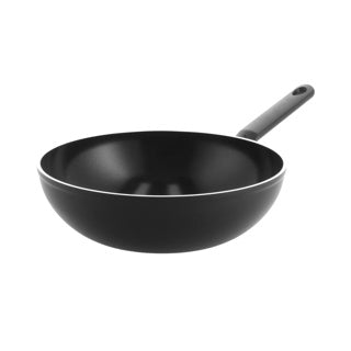 Bk easy induktions wokpande 36cm - 7,5l - pfas-fri non-stick belægning - induktionswokpande - keramisk wokpande - ovnsikker op til 160°c - kolde håndtag - uden låg - sort
