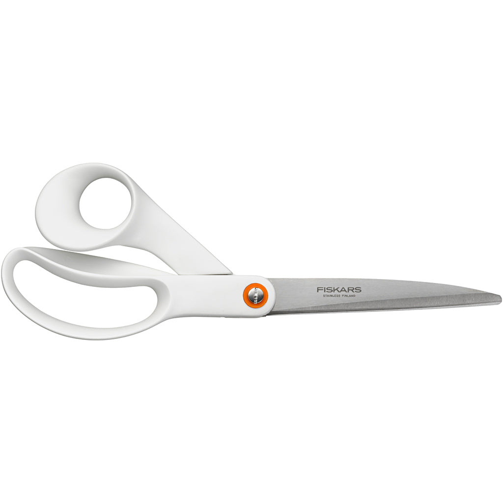 Fiskars universalsaks, L: 24 cm, højrehåndet, hvid, 1 stk.