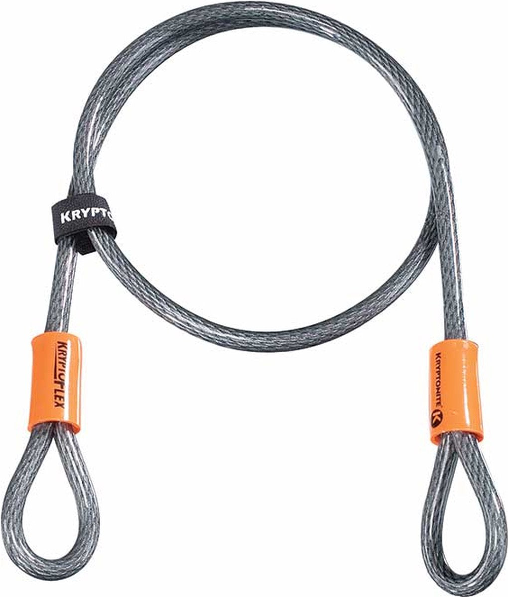 Kryptonite kryptoflex kabellås - cykel - terrasse - lænestol - scooter - klapvogn - dobbelt loop kabel - 120 cm - flettet stål