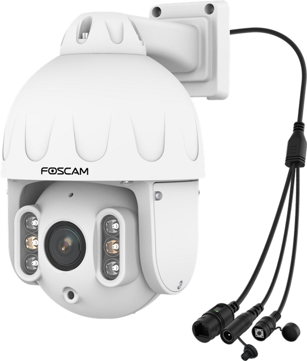 Foscam SD8EP sikkerhedskamera - 4k 8mp - spotlights - ip66 - pan tilt - poe sikkerhedskamera - nattesyn 50m - hvid